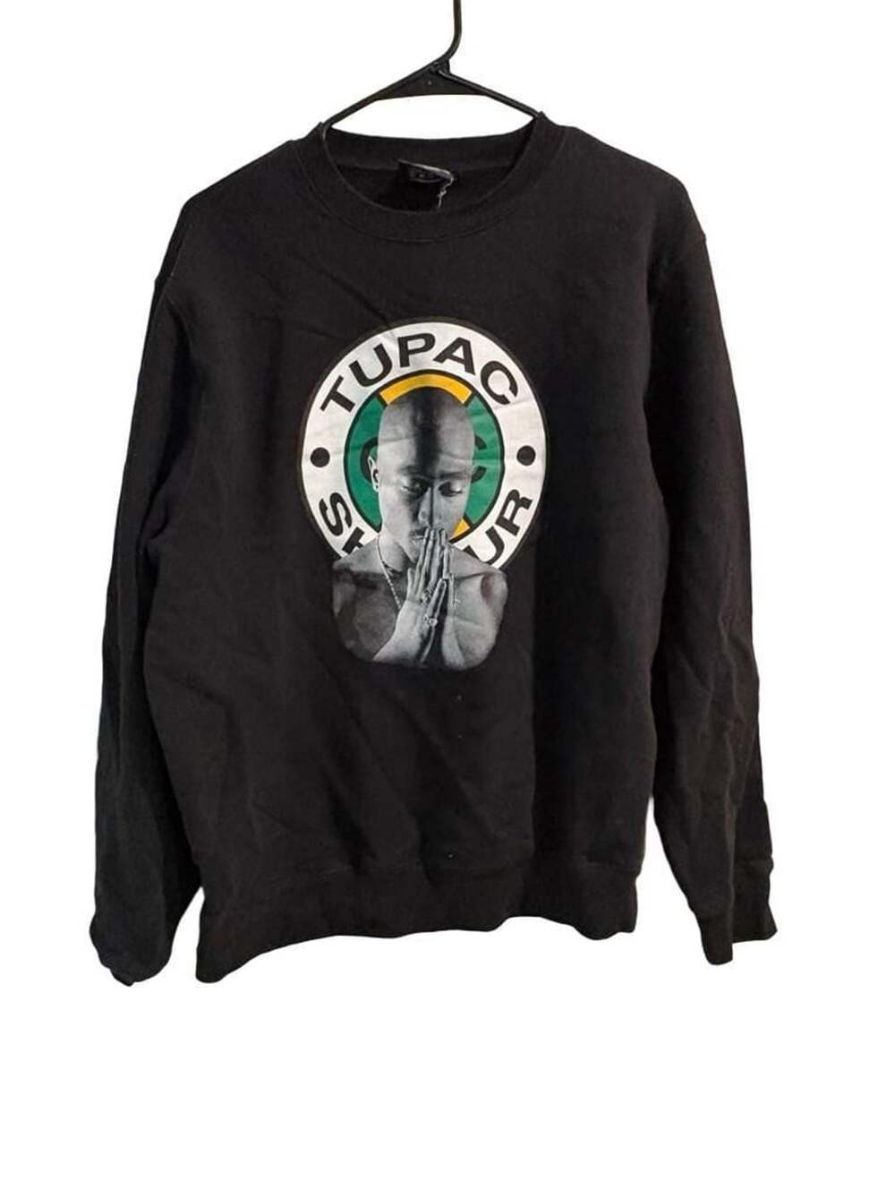 Cross Colours Tupac Shakur Crewneck Sweatshirt Size M Black